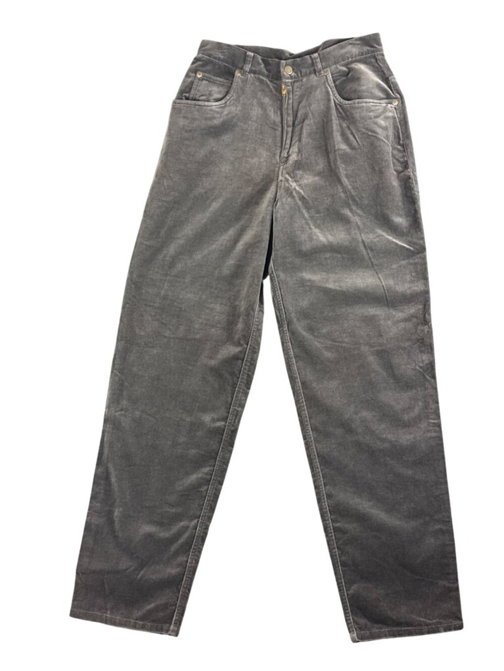 Jones New York Sport Velvet Pants Gray High Rise Wide Leg Size 8 Y2K Chic